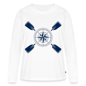 Paddel & Kompass - Frauen Premium Bio Langarmshirt - Weiß - Vorne - Julia (174cm)
