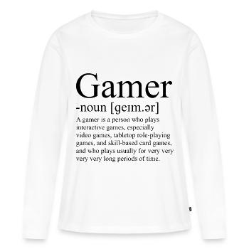 Gaming Gaming Gaming Gaming Gaming Gaming Gaming - Frauen Premium Bio Langarmshirt - Weiß - Vorne - Julia (174cm)