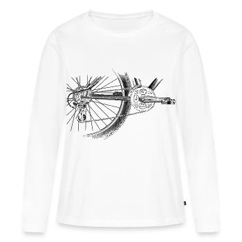 roue - T-shirt manches longues Premium bio Femme - blanc - Devant - Julia (174cm)