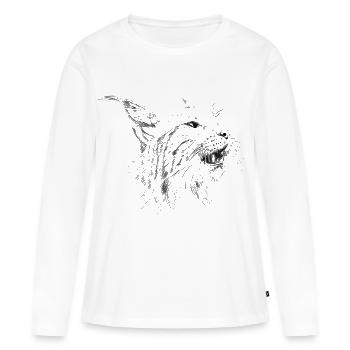 Luchs - Frauen Premium Bio Langarmshirt - Weiß - Vorne - Julia (174cm)