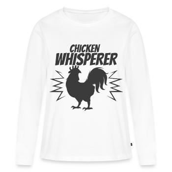Poulets Whisperer - Design - T-shirt manches longues Premium bio Femme - blanc - Devant - Julia (174cm)