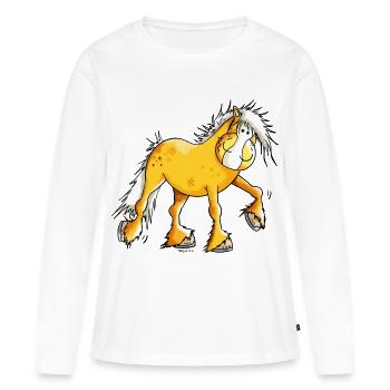 Mignon Haflinger - T-shirt manches longues Premium bio Femme - blanc - Devant - Julia (174cm)