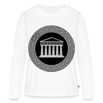 Temple antique - T-shirt manches longues Premium bio Femme - blanc - Devant - Julia (174cm)