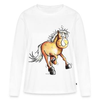Courir Haflinger - T-shirt manches longues Premium bio Femme - blanc - Devant - Julia (174cm)