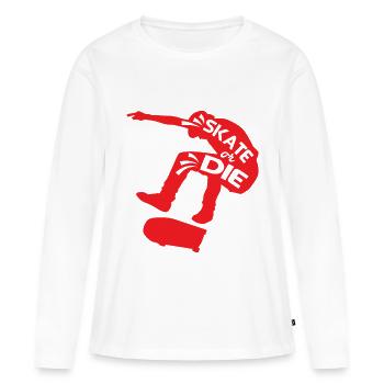 Patiner ou mourir - T-shirt manches longues Premium bio Femme - blanc - Devant - Julia (174cm)