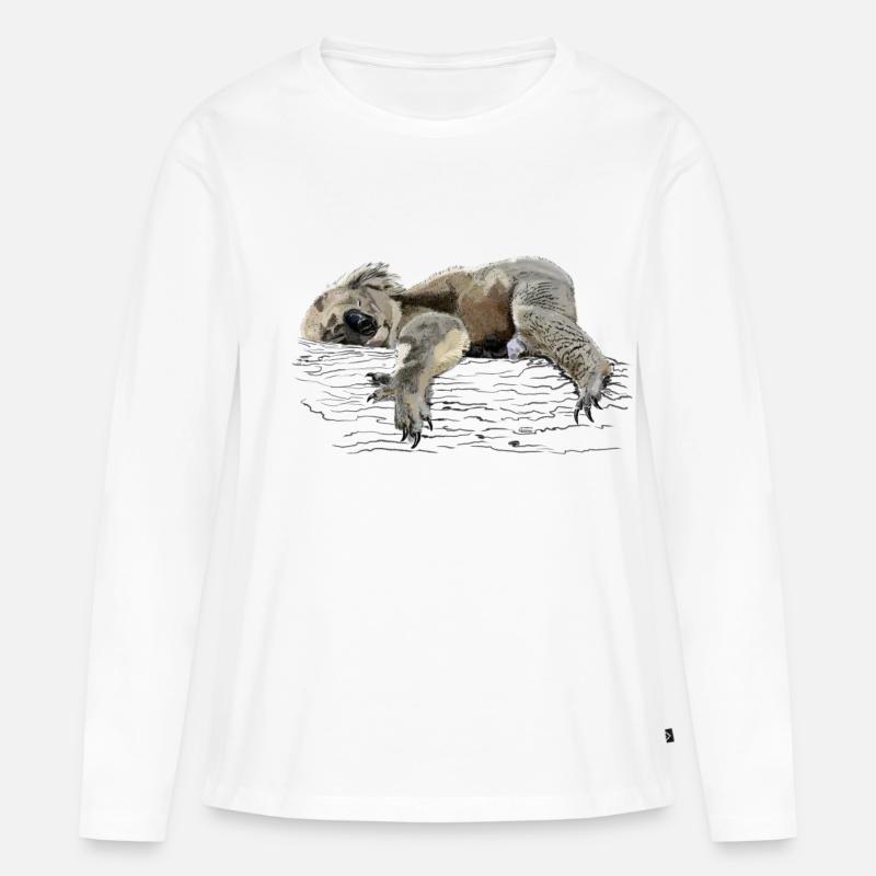 Koala - Frauen Premium Bio Langarmshirt - Weiß