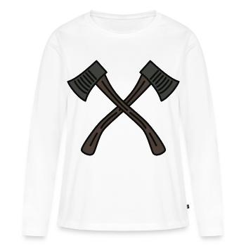 Axt - Frauen Premium Bio Langarmshirt - Weiß - Vorne - Julia (174cm)