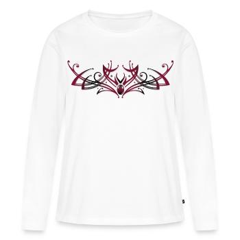 Filigranes Tribal mit Edelstein, rot - Frauen Premium Bio Langarmshirt - Weiß - Vorne - Julia (174cm)