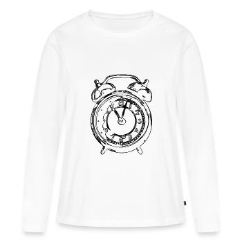 Vintage Uhr - Frauen Premium Bio Langarmshirt - Weiß - Vorne - Julia (174cm)