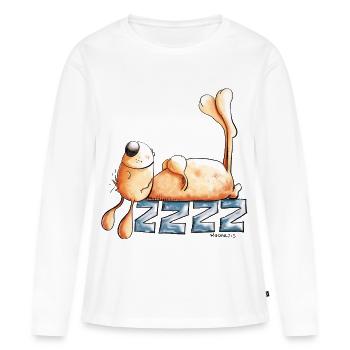 Lapin Dormant I Lapin Lapin - T-shirt manches longues Premium bio Femme - blanc - Devant - Julia (174cm)