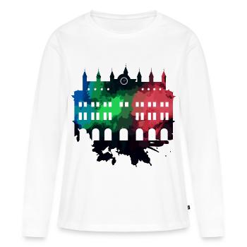 Rostocker Rathaus - Rostock - Frauen Premium Bio Langarmshirt - Weiß - Vorne - Julia (174cm)