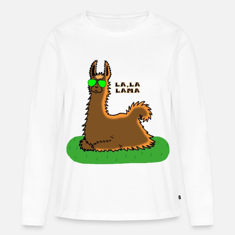 lama - Frauen Premium Bio Langarmshirt - Weiß