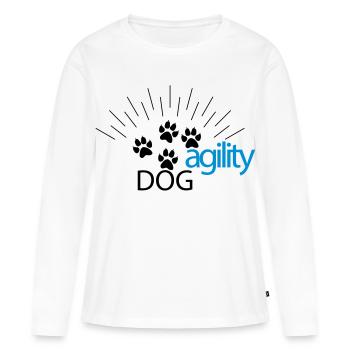 agilité - T-shirt manches longues Premium bio Femme - blanc - Devant - Julia (174cm)