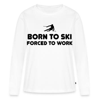 Né à ski T-Shirts - T-shirt manches longues Premium bio Femme - blanc - Devant - Julia (174cm)