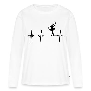 Impulsion de ballerine - T-shirt manches longues Premium bio Femme - blanc - Devant - Julia (174cm)