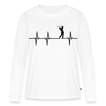 Impulsion de golfeurs - T-shirt manches longues Premium bio Femme - blanc - Devant - Julia (174cm)