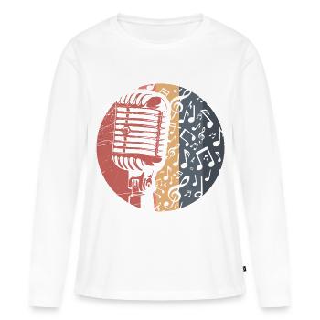 Microphone - Women's Premium Organic Long Sleeve Shirt - white - Front - Julia (174cm)