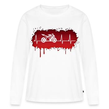 Impulsion de pilote de course de moto - T-shirt manches longues Premium bio Femme - blanc - Devant - Julia (174cm)