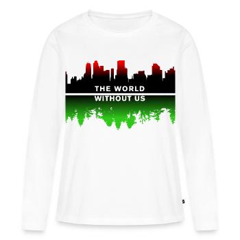 La planète terre - T-shirt manches longues Premium bio Femme - blanc - Devant - Julia (174cm)