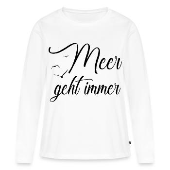 La mer fonctionne toujours - T-shirt manches longues Premium bio Femme - blanc - Devant - Julia (174cm)