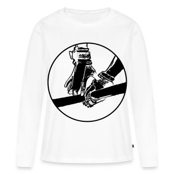Sports Barres parallèles Athlétisme Gymnastique - T-shirt manches longues Premium bio Femme - blanc - Devant - Julia (174cm)