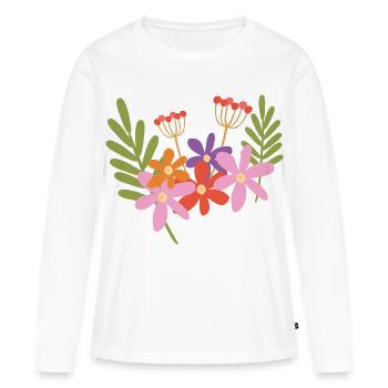 Printemps - T-shirt manches longues Premium bio Femme - blanc - Devant - Julia (174cm)