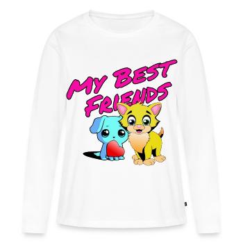 Meine Besten Freunde - Frauen Premium Bio Langarmshirt - Weiß - Vorne - Julia (174cm)