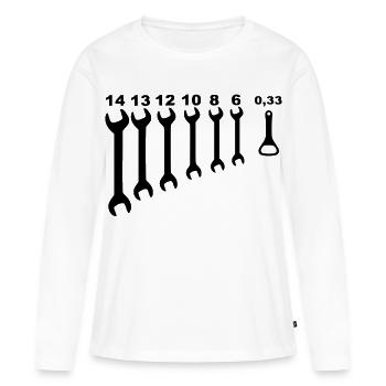 Wrenches, mechanic, odd jobs, handyman * - Women's Premium Organic Long Sleeve Shirt - white - Front - Julia (174cm)
