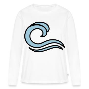 flots - T-shirt manches longues Premium bio Femme - blanc - Devant - Julia (174cm)