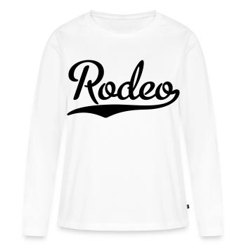 Rodéo - T-shirt manches longues Premium bio Femme - blanc - Devant - Julia (174cm)