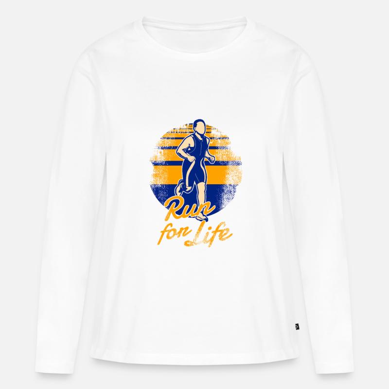 Marathon - Frauen Premium Bio Langarmshirt - Weiß