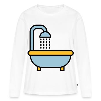 Baignoire - T-shirt manches longues Premium bio Femme - blanc - Devant - Julia (174cm)