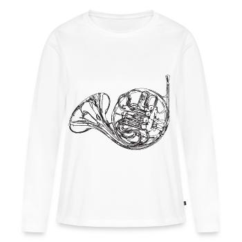 Corne - T-shirt manches longues Premium bio Femme - blanc - Devant - Julia (174cm)