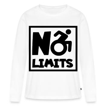 Aucune limite pour cet utilisateur de fauteuil roulant, rôle # - T-shirt manches longues Premium bio Femme - blanc - Devant - Julia (174cm)