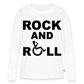 Je me balance dans mon fauteuil roulant. Fauteuil roulant # - T-shirt manches longues Premium bio Femme - blanc - Devant - Julia (174cm)