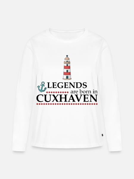 Cuxhaven - Frauen Premium Bio Langarmshirt - Weiß