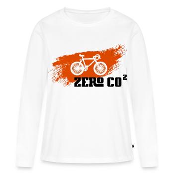 Zero CO2 - T-shirt manches longues Premium bio Femme - blanc - Devant - Julia (174cm)