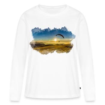 Parapente à l’eau - T-shirt manches longues Premium bio Femme - blanc - Devant - Julia (174cm)