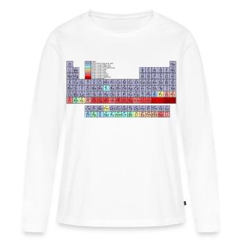 Table périodique - T-shirt manches longues Premium bio Femme - blanc - Devant - Julia (174cm)