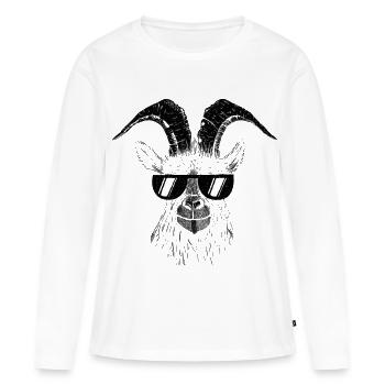 Ziege Ziegen - Frauen Premium Bio Langarmshirt - Weiß - Vorne - Julia (174cm)