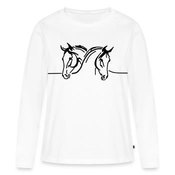 horses - stallion - mare - foal - Women's Premium Organic Long Sleeve Shirt - white - Front - Julia (174cm)