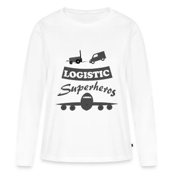 Logistique et transport - T-shirt manches longues Premium bio Femme - blanc - Devant - Julia (174cm)