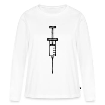 Seringue vaccination santé médecin de famille médecin - T-shirt manches longues Premium bio Femme - blanc - Devant - Julia (174cm)