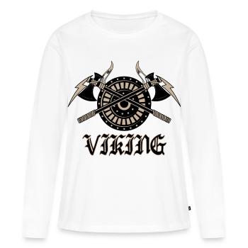 Wikinger - Frauen Premium Bio Langarmshirt - Weiß - Vorne - Julia (174cm)