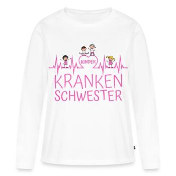 Kinderkrankenschwester Kinder Krankenschwester - Frauen Premium Bio Langarmshirt - Weiß - Vorne - Julia (174cm)