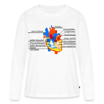 Coeur anatomique, Cor, - T-shirt manches longues Premium bio Femme - blanc - Devant - Julia (174cm)