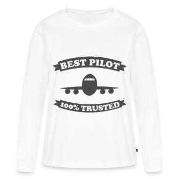 pilot - Women's Premium Organic Long Sleeve Shirt - white - Front - Julia (174cm)
