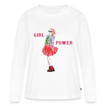 Girl Power Girl Power Power Girl Gift - Women's Premium Organic Long Sleeve Shirt - white - Front - Julia (174cm)