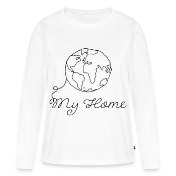 Planète Terre - T-shirt manches longues Premium bio Femme - blanc - Devant - Julia (174cm)