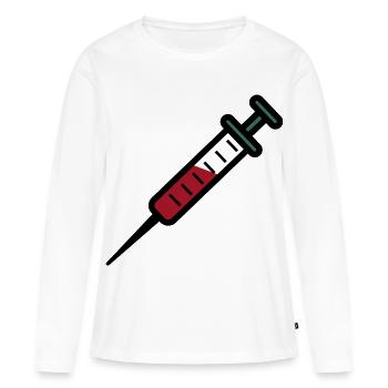 seringue - T-shirt manches longues Premium bio Femme - blanc - Devant - Julia (174cm)